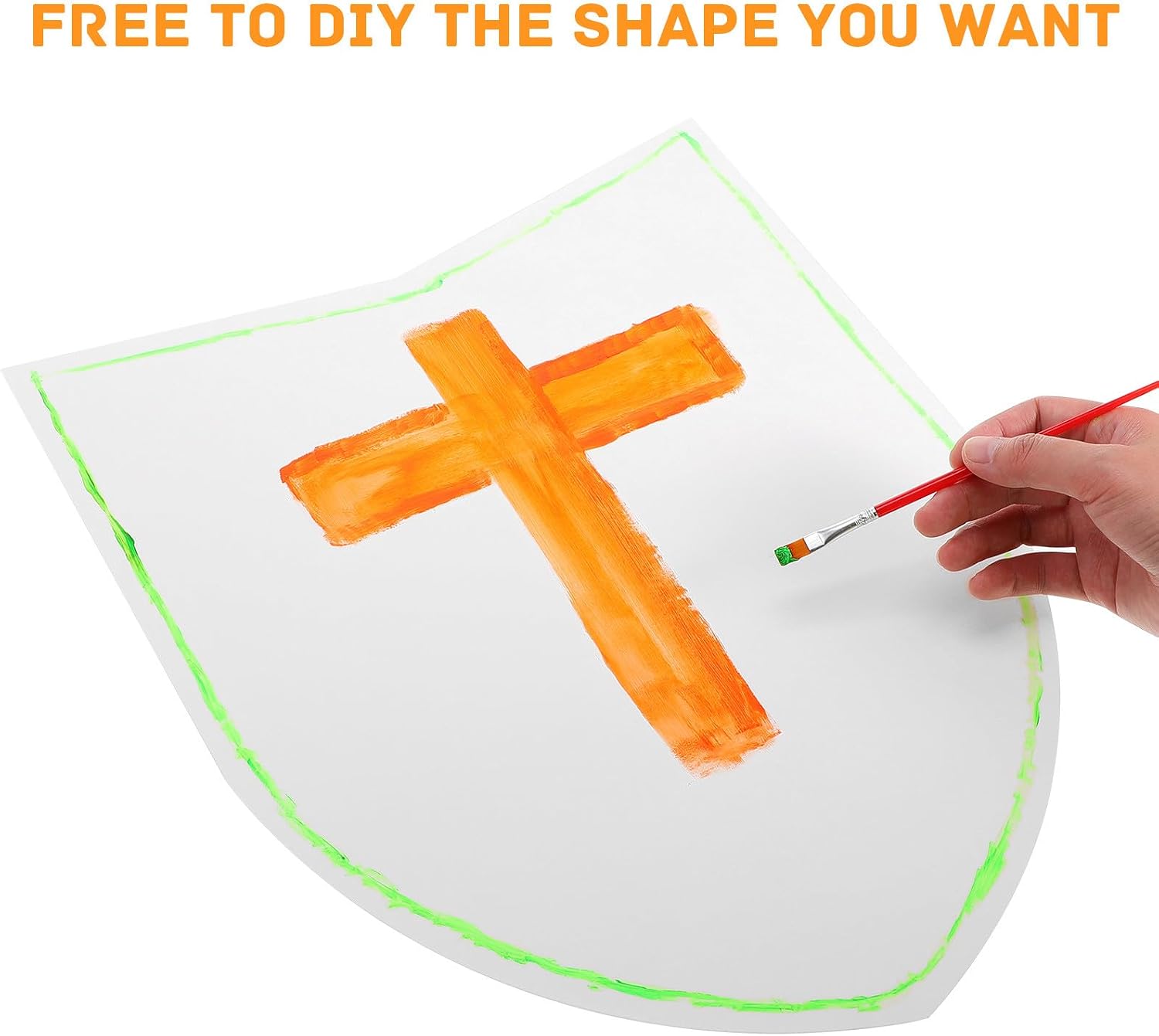 DOITOOL 40 Pcs Kids Paper Blank Shields DIY Unfinished Play Shields Performance Props Halloween Party Game Cosplay Accessories White