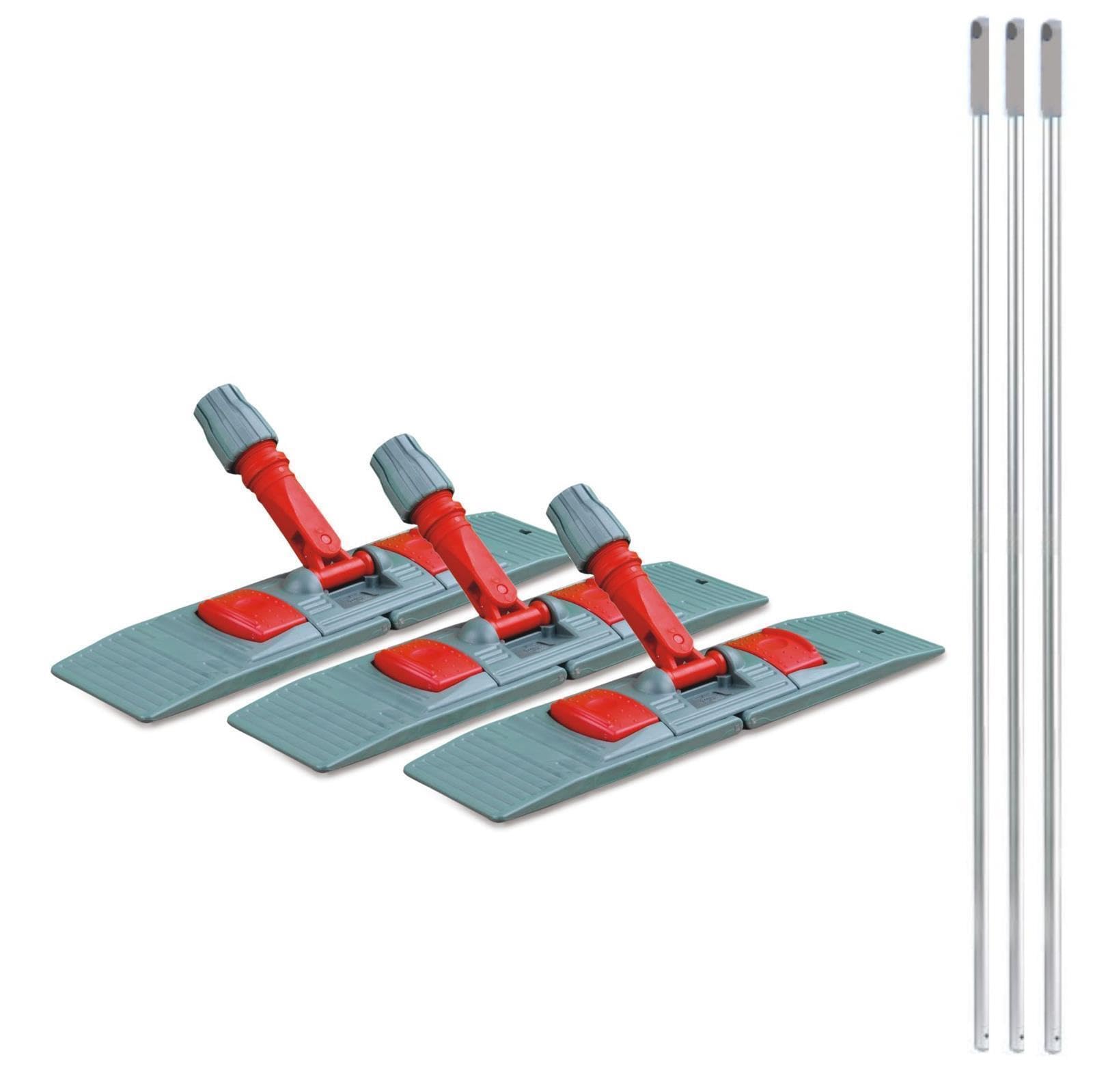 maxxi4you 3 x Klapphalter mit Stiel für Wischmopp 40 cm