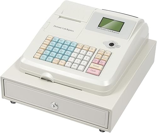 Caja registradora electrónica de 48 teclas, 8 pantallas LED digitales, sistema de punto de venta al por menor y cajón de efectivo, caja registradora