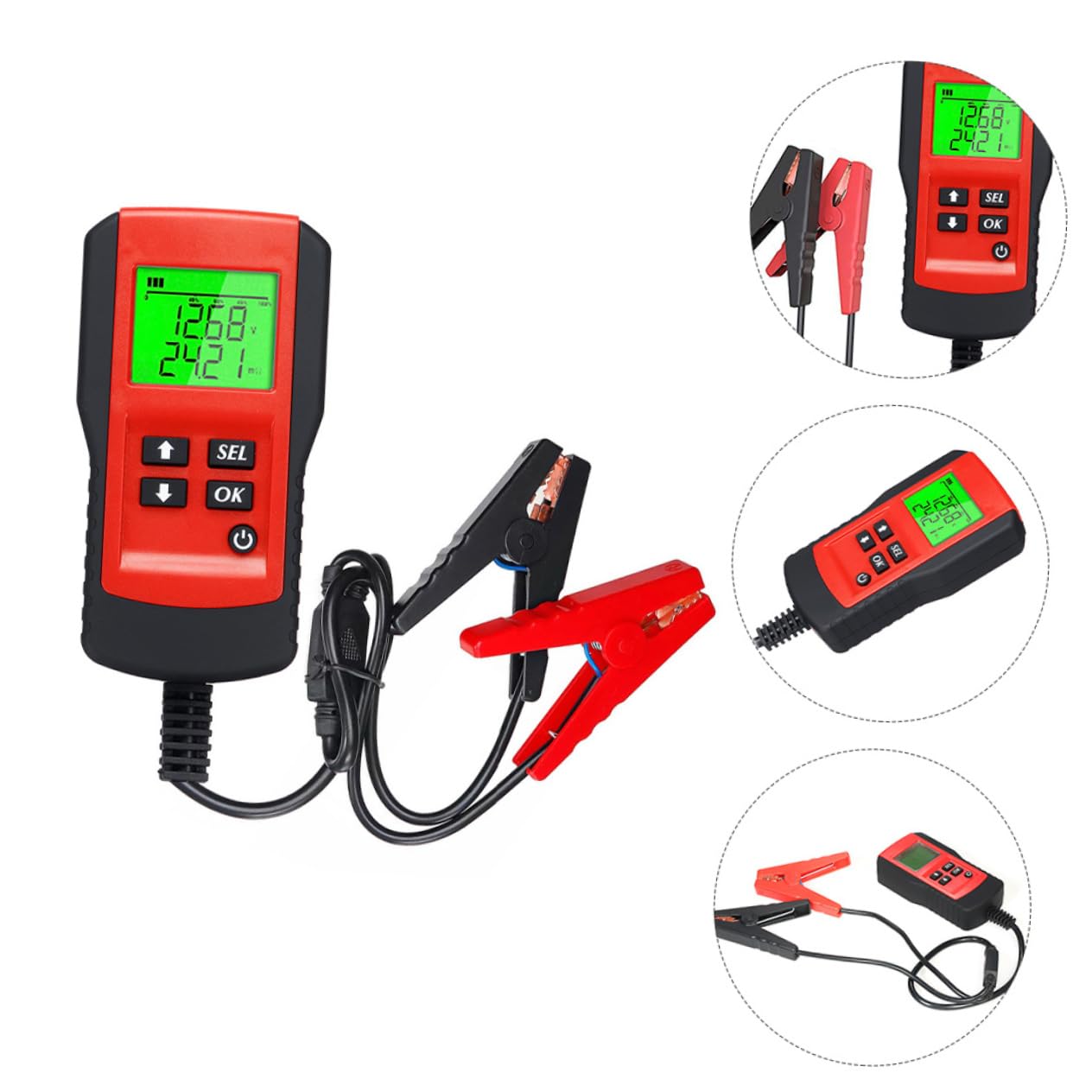 Tester Batteria Auto 12v Professionale Funzione Diagnostica Affidabile e Rapida per Batterie al Piombo, Abs e Rame, Adatto a Uso Automobilistico