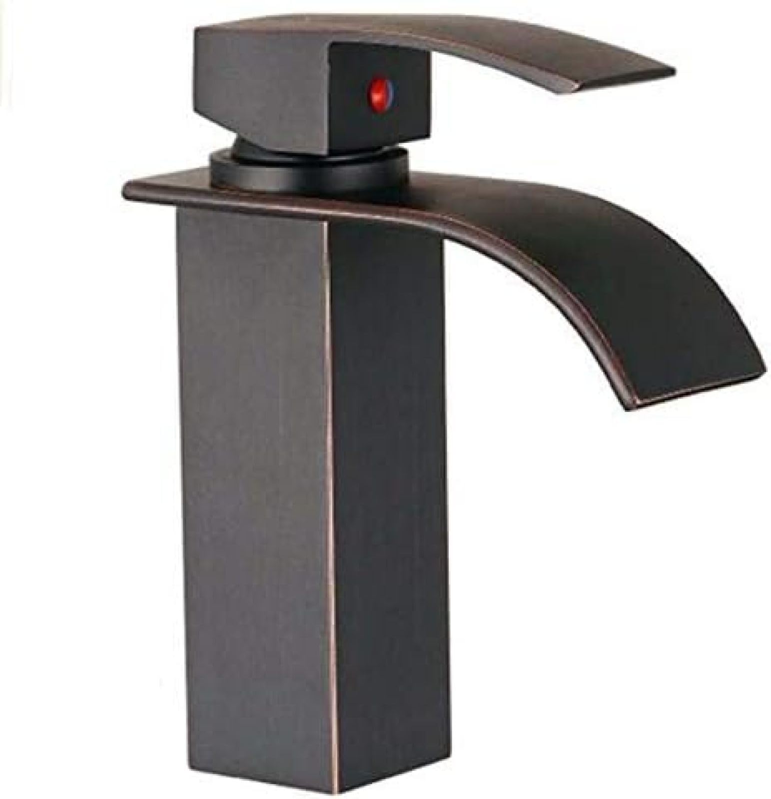 Mitigeur cascade laiton massif à commande unique pour évier de salle de bain ergonomique