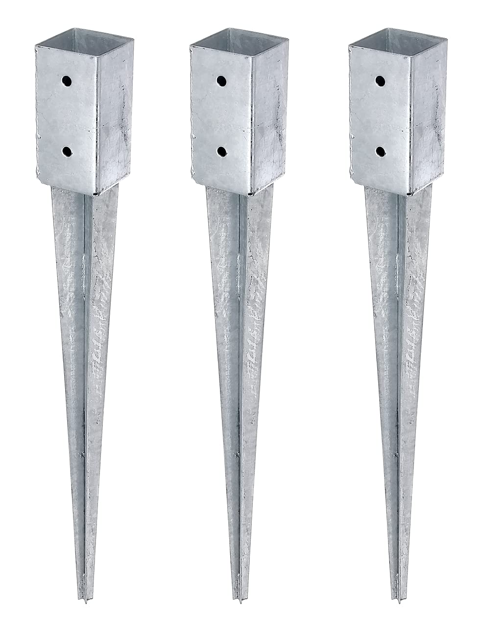 GAH-Alberts 211097 211271 - Soporte para postes de madera cuadrados, galvanizado en caliente, 71 x 71 mm/750 mm, 3 unidades