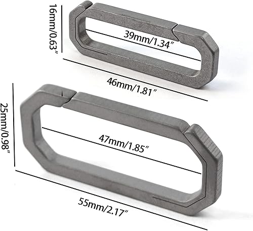 Miniatura 9 de EDC Titanio Mosquetón Clip Multifuncional Llavero Liberación Rápida Llavero Herramientas al aire libre