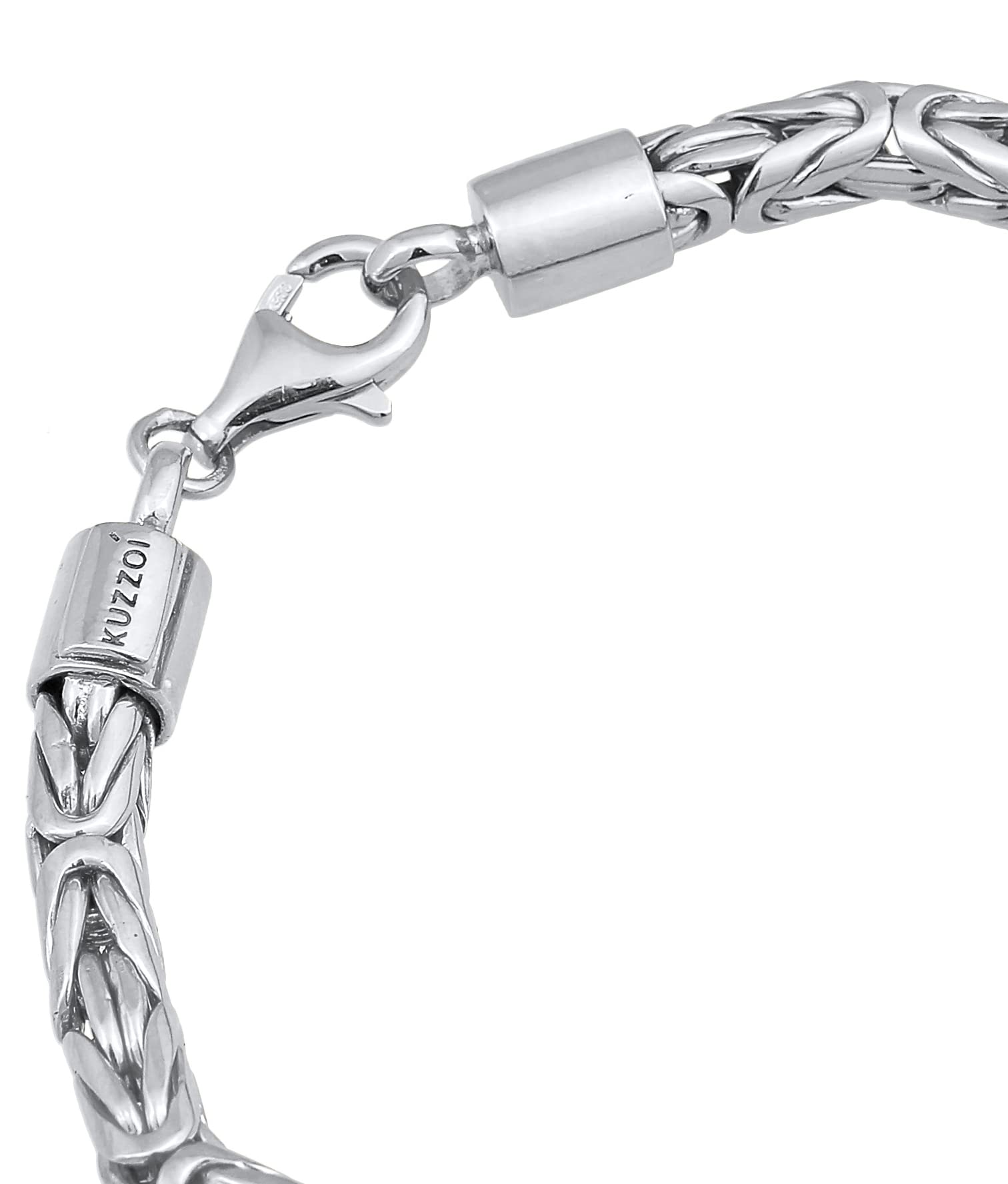 Kuzzoi Buddha Silber-Armband Herren 925 Silber Königsketten Armband (5 mm) | 925 Silber massives Königsarmband für Männer 21.5g