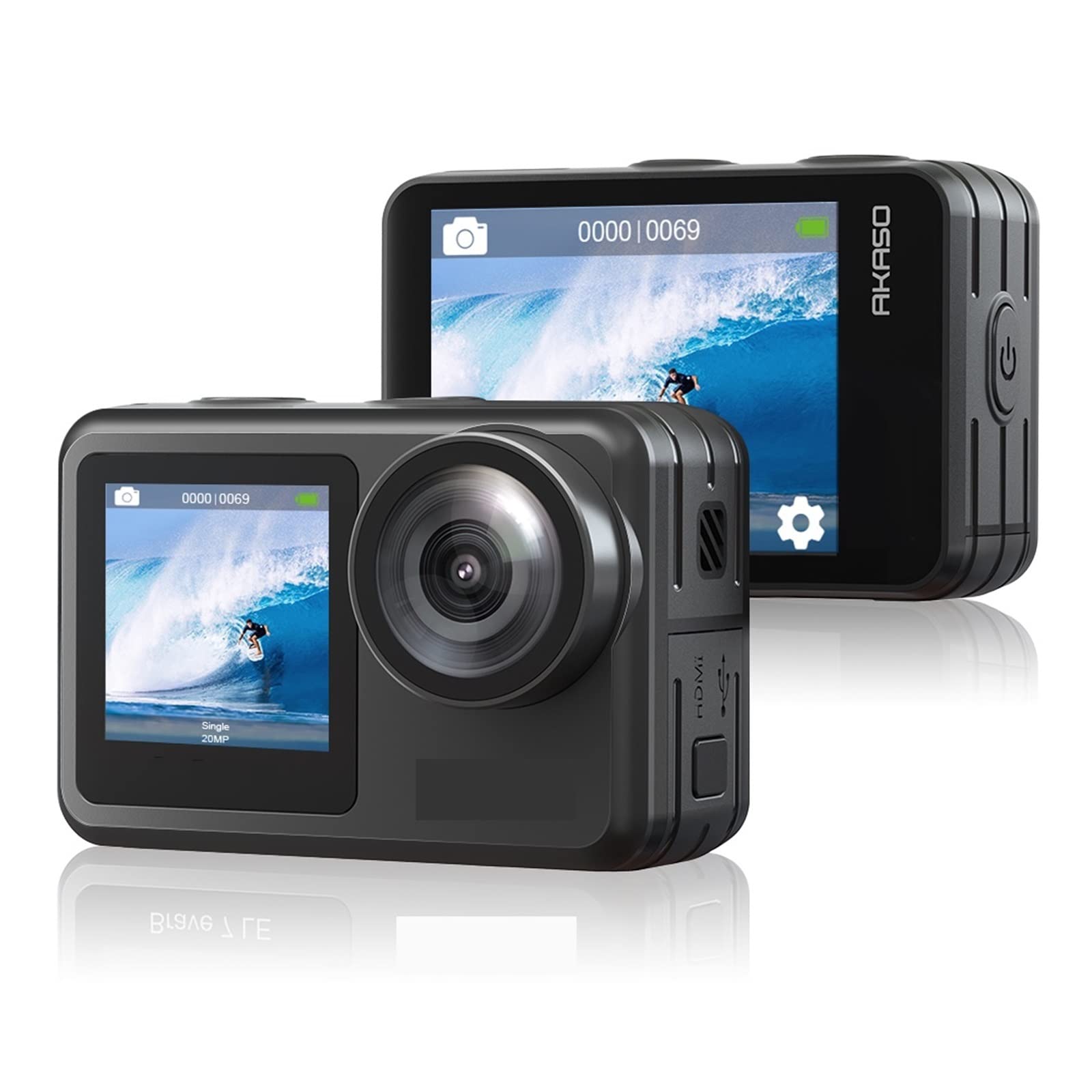 Kamera akcji, Kamera akcji Brave 7 LE 4K30FPS 20MP 4K sportowa Wodoodporna kamera Ekran dotykowy Vlog EIS 2.0 Pilot zdalnego sterowania