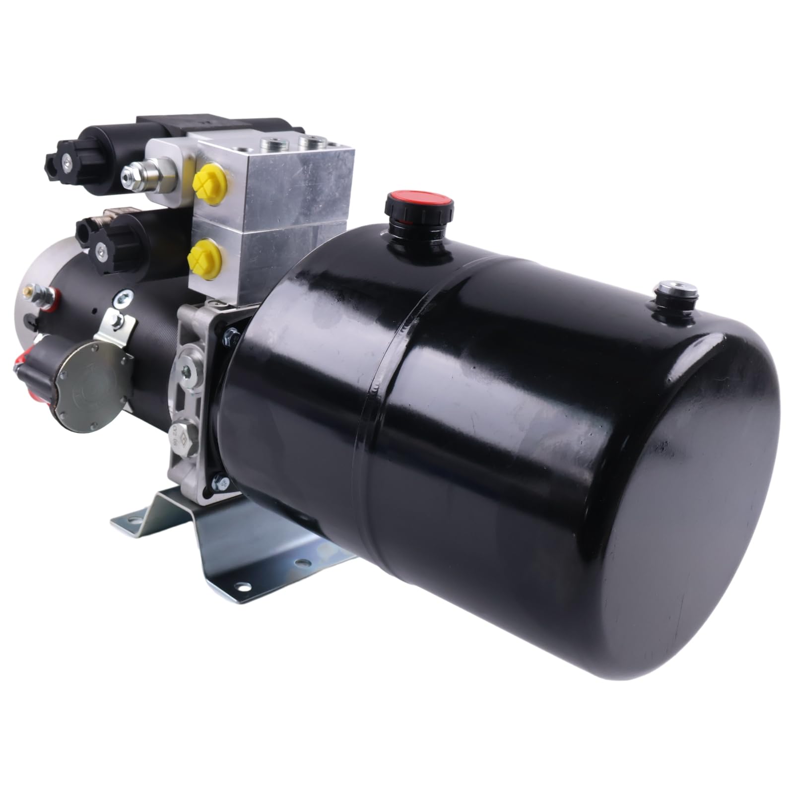 Solarhome Doppeltwirkendes Hydraulikaggregat, 3 kW, 24 V DC, 8 Quart Stahltank, 1,8 GPM, 2900 PSI, SAE 8, kompatibel mit Kippanhänger, Auto-Heben