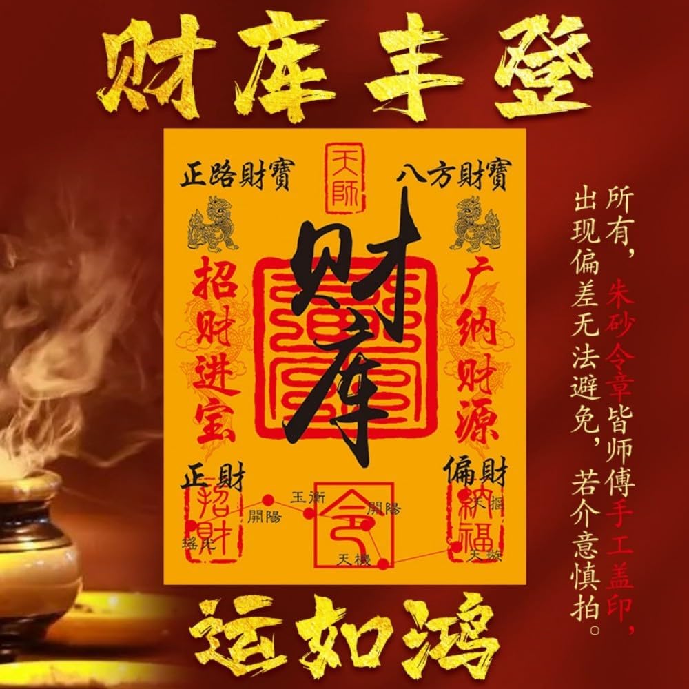 补开财库手机 Feng Shui Talisman Gold Card 原创五路财神财源招财进宝手机 Feng Shui Talisman Gold Card 纸手机壳男女随身 fengshui Chinese Tassel Ornaments-1198