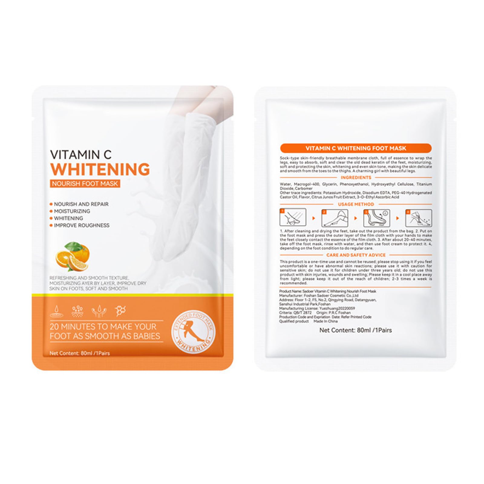 Masque Pour Les Pieds Avec Vic 5 Paires, Masques Pour Les Pieds, Chaussettes Hydratantes Non Grasses, Contient Vic, Hydrate Et Hydrate Les Pieds, Hydratant Pour Les Pieds Pour Peaux Très Sèches