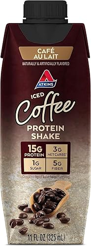 Vista 30 de Atkins - Batido proteico de café con leche helado, 0.53 onzas de proteína, bajo índice glucémico, 0.11 onzas de carbohidratos netos, 0.03 onzas