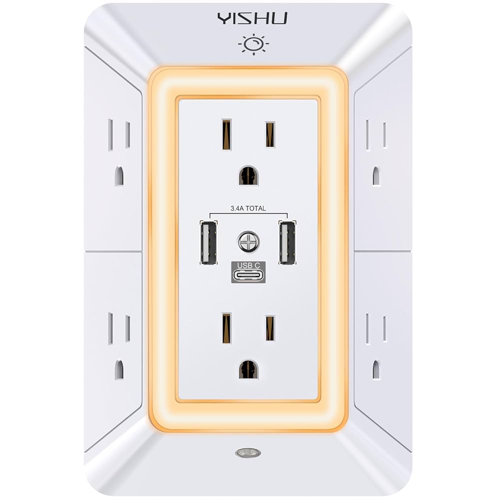 Amazon.com: Multi Plug Outlet Surge Protector - YISHU 3