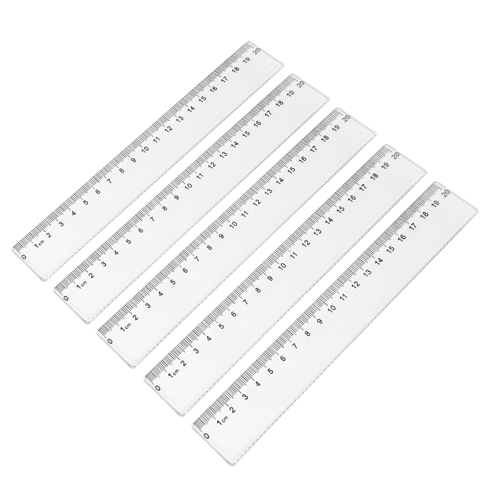 Xjdzineq 5 Pcs 15cm 20cm Primary School Ruler Set Clear Straight Measuring for School
