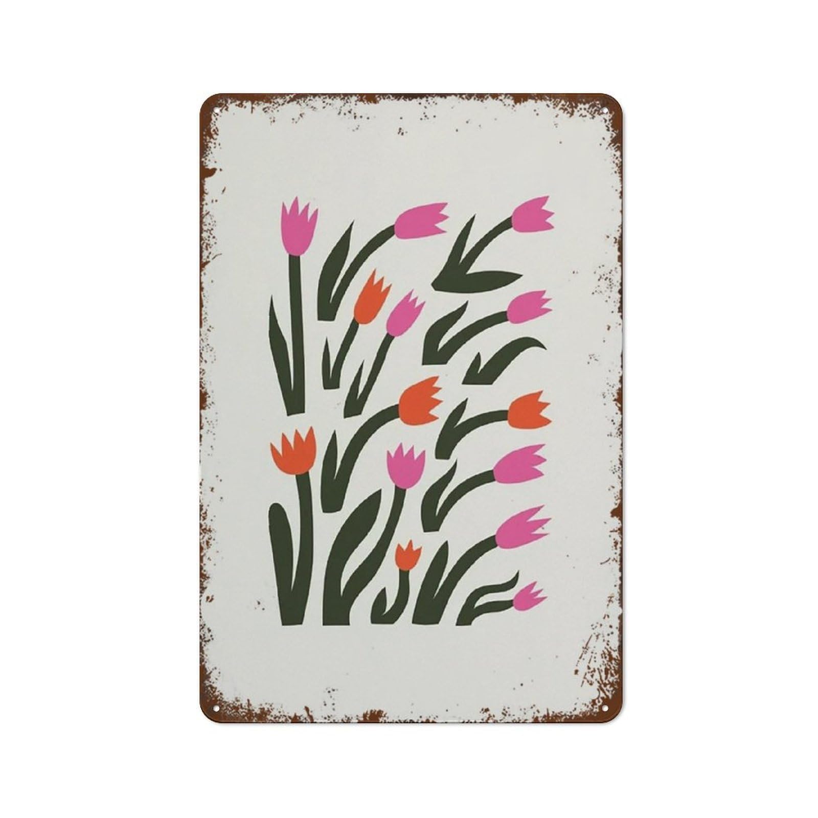 Botanical Flower Market Rustic Style Home Wall Decor Sign 8x12 inch