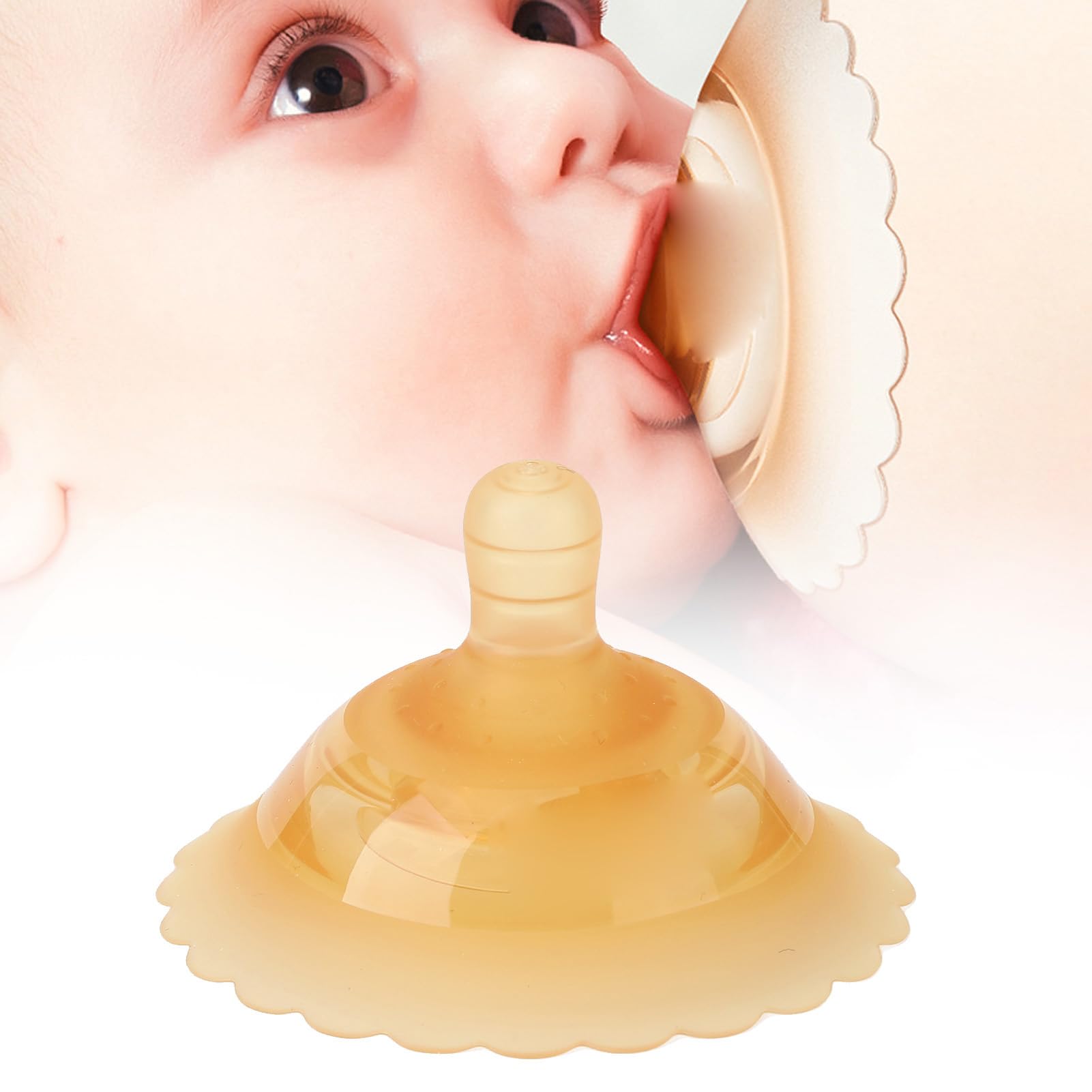 Fyearfly Nipple Shields, Silicone Nipple Shields Prevent Cracking Pain Breastfeeding Nipple Protector for Flat Inverted Nipples