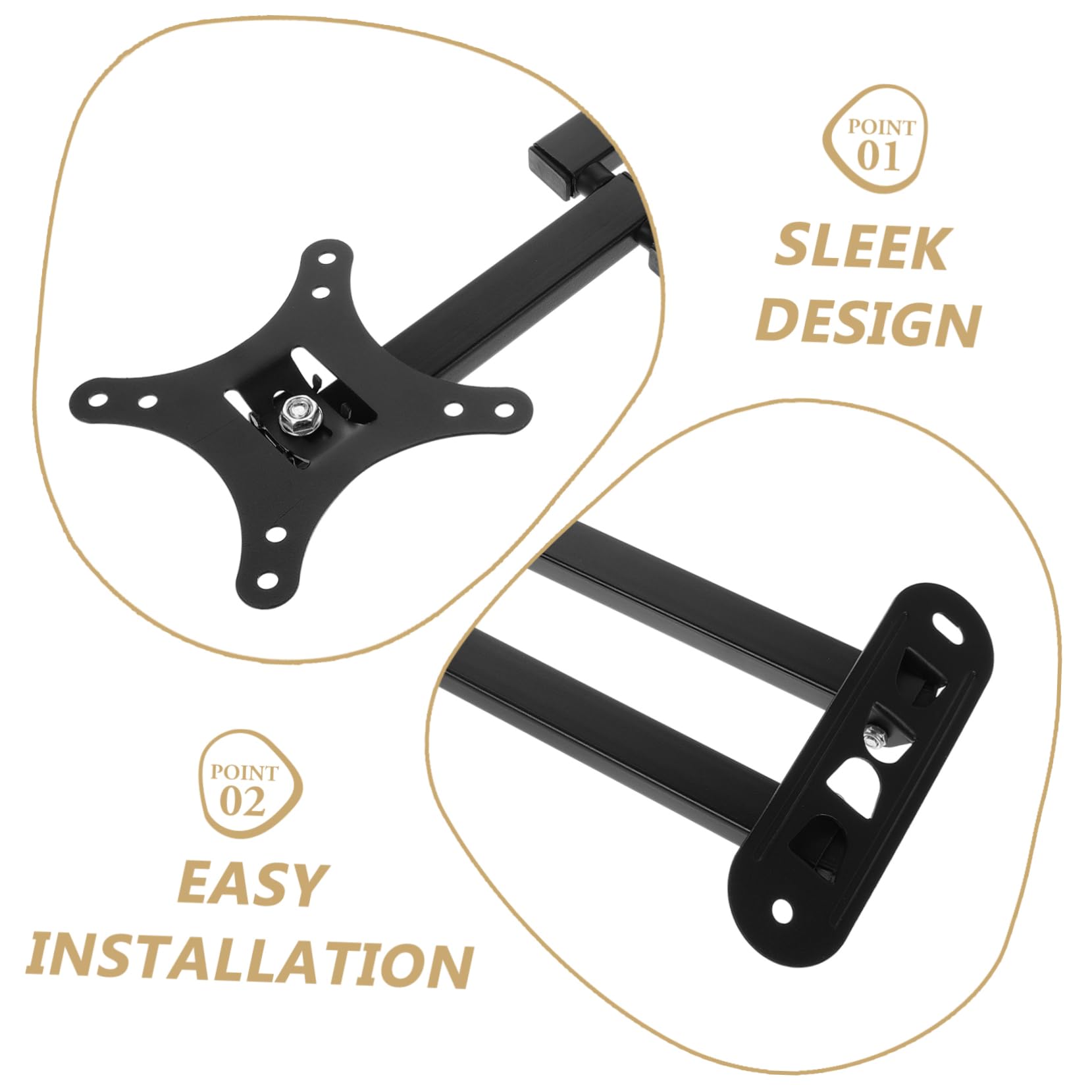 Angoily Supporto Da Parete Per Tv Snodabile Supporto Per Monitor Lcd Con Braccio Estensibile Inclinabile e Girevole Compatibile Con Tv Da Design Salvaspazio