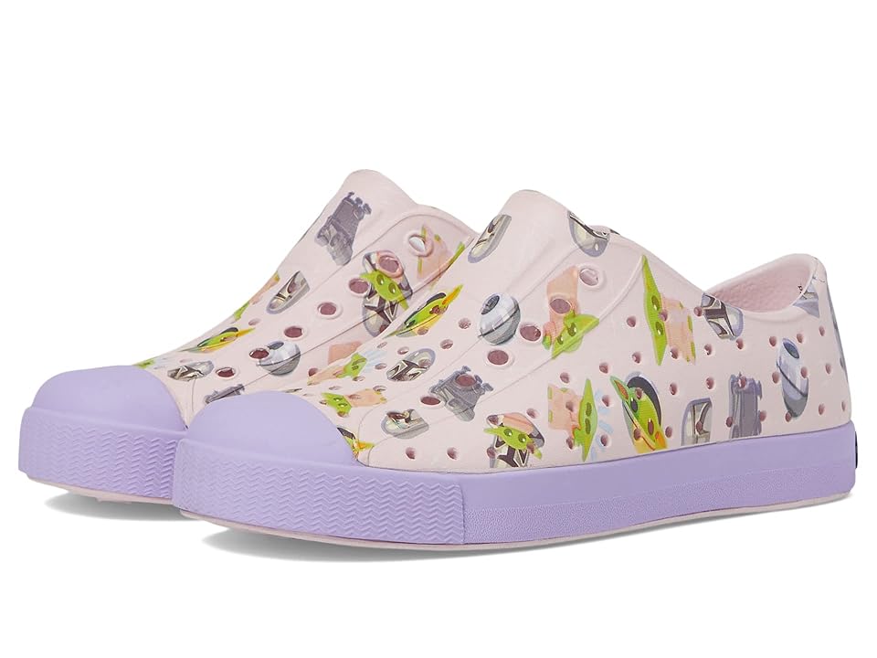 Native Shoes Kids Jefferson Star Wars Print (Little Kid) (Milk Pink/Healing Purple/Mando All Over Print) Kid's Shoes INTERNATIONAL SHIPPING