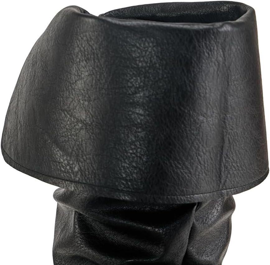 DUNHAO COS Medieval Male and Female Renaissance Pull On Mid Calf Gothic Boots Flat Jazz Boots Renaissance Boot