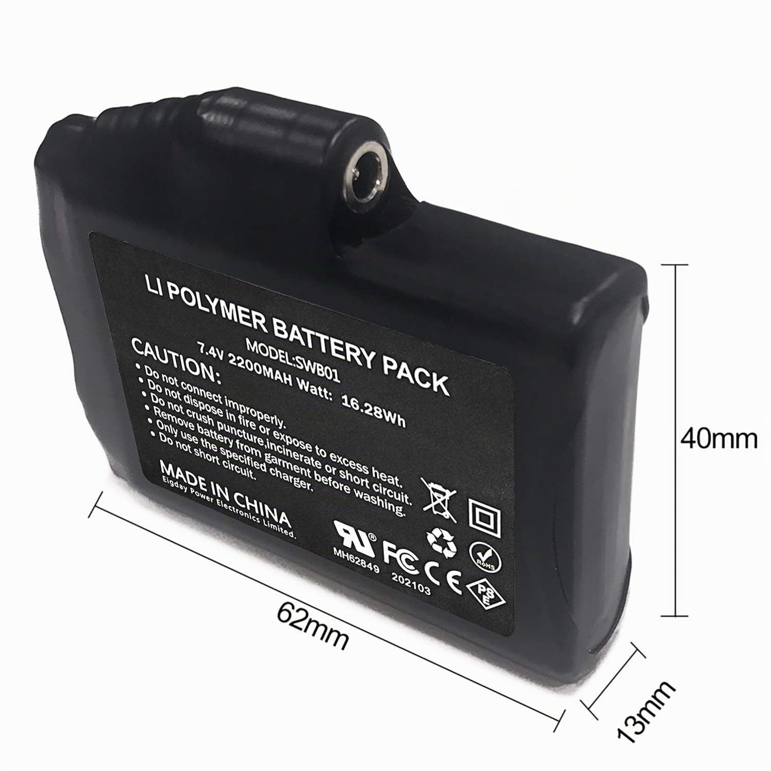 Sun Will 2 pièces Rechargeables 7.4V 2200MAH 3000MAH Li-ION Batteries pour Gants Chauffants Chaussettes Chapeaux Cagoule Ski Masque vêtements