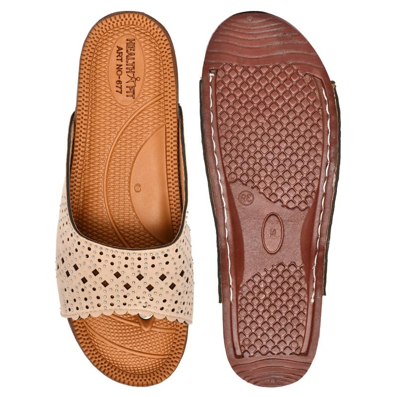 Image of HEALTH FIT Extra Super Soft Ortho Care Diabetic & Orthopedic Slippers /Doctor Chappal & Ultra-Lightweight Stylish Footwear for Women's 677