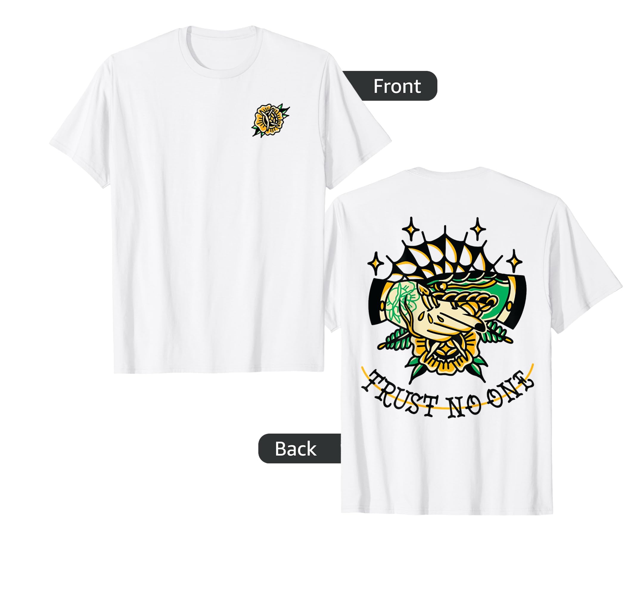 Trust No One Vintage Snake Traditional Tattoo Flash Graphic T-Shirt