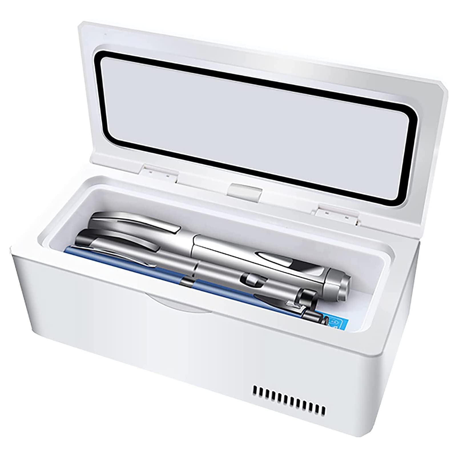 Refrigerador Portátil de Insulina Congelador Portátil, 0-18℃ Ajustable Caja Nevera Portátil de Insulina, Refrigerador de Temperatura Constante de Drogas USB