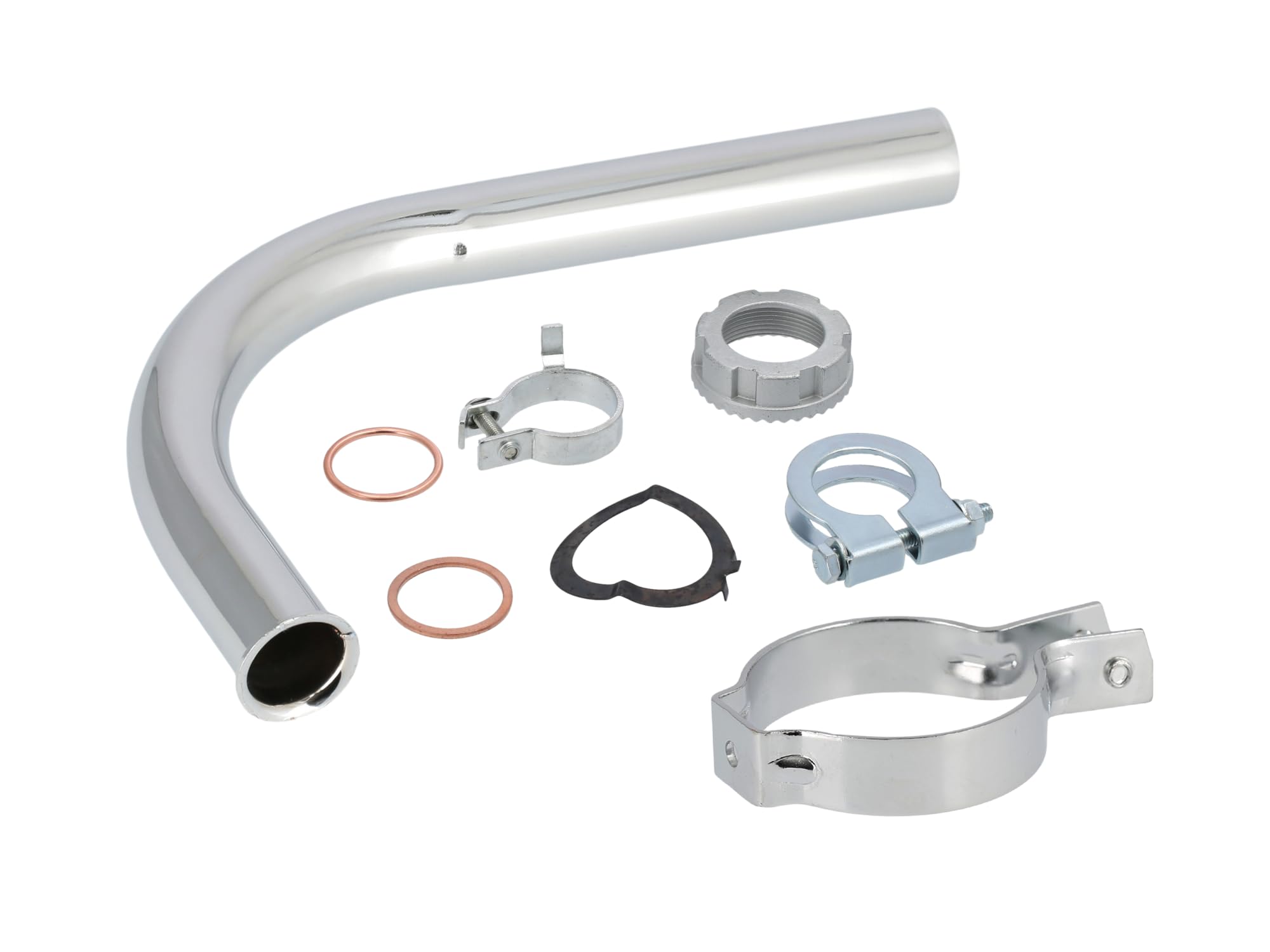 Set: Auspuff Standard Chrom komplett - für Simson Schwalbe KR51/1, SR4-3, S