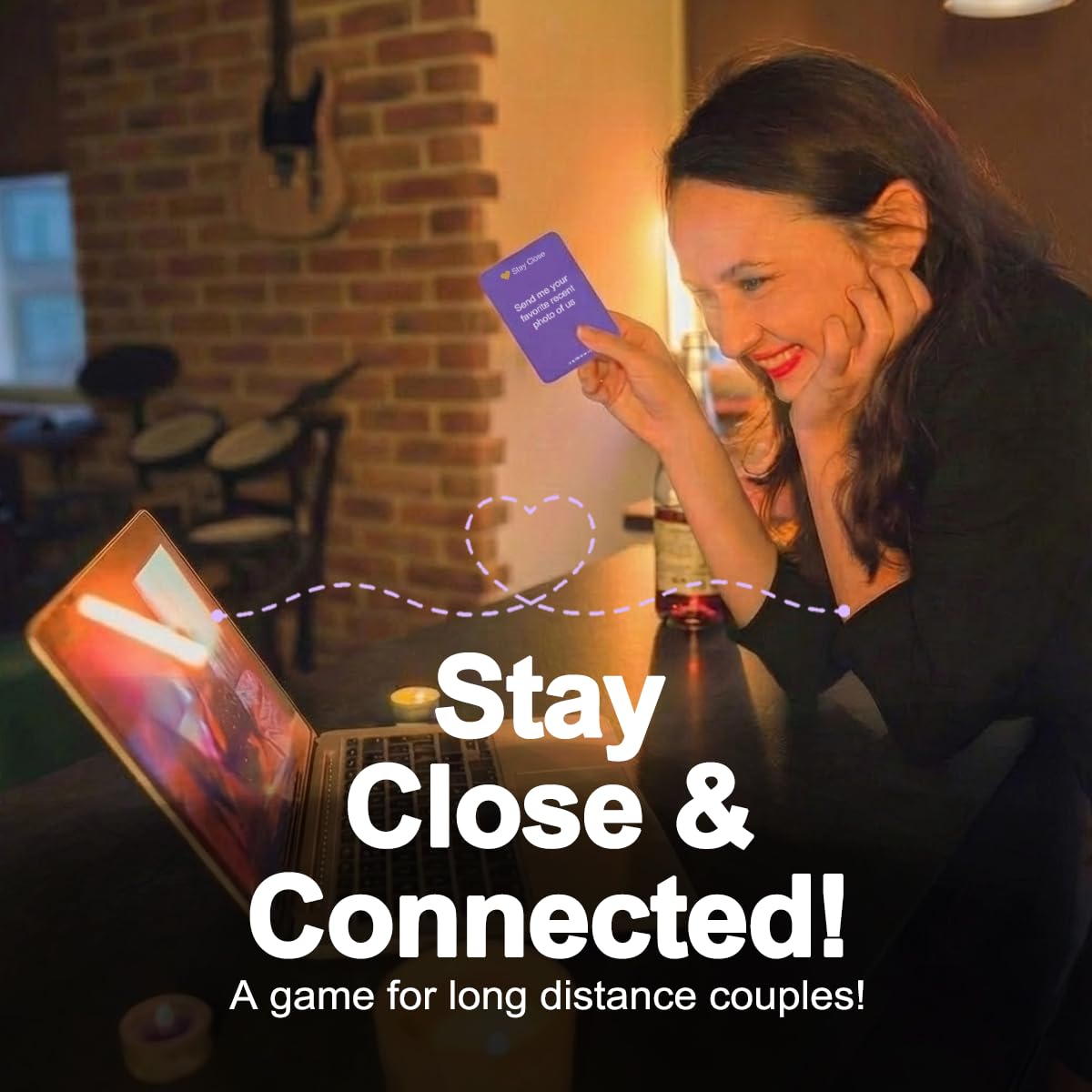 Long Distance Love – Long Distance Relationship Card Game for Couples, 150 Conversation Starter Cards for Video Calls & Virtual Date Night, Gift for Boyfriend or Girlfriend