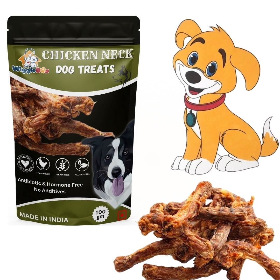 WiggleBoo Deliciously Nutritious Dried Chicken Neck Treats for Dogs, Puppy - All-Natural Snack Packed with Protein and Flavor (100g) (B0BZD6XR3C) Amazon Price History, Amazon Price Tracker