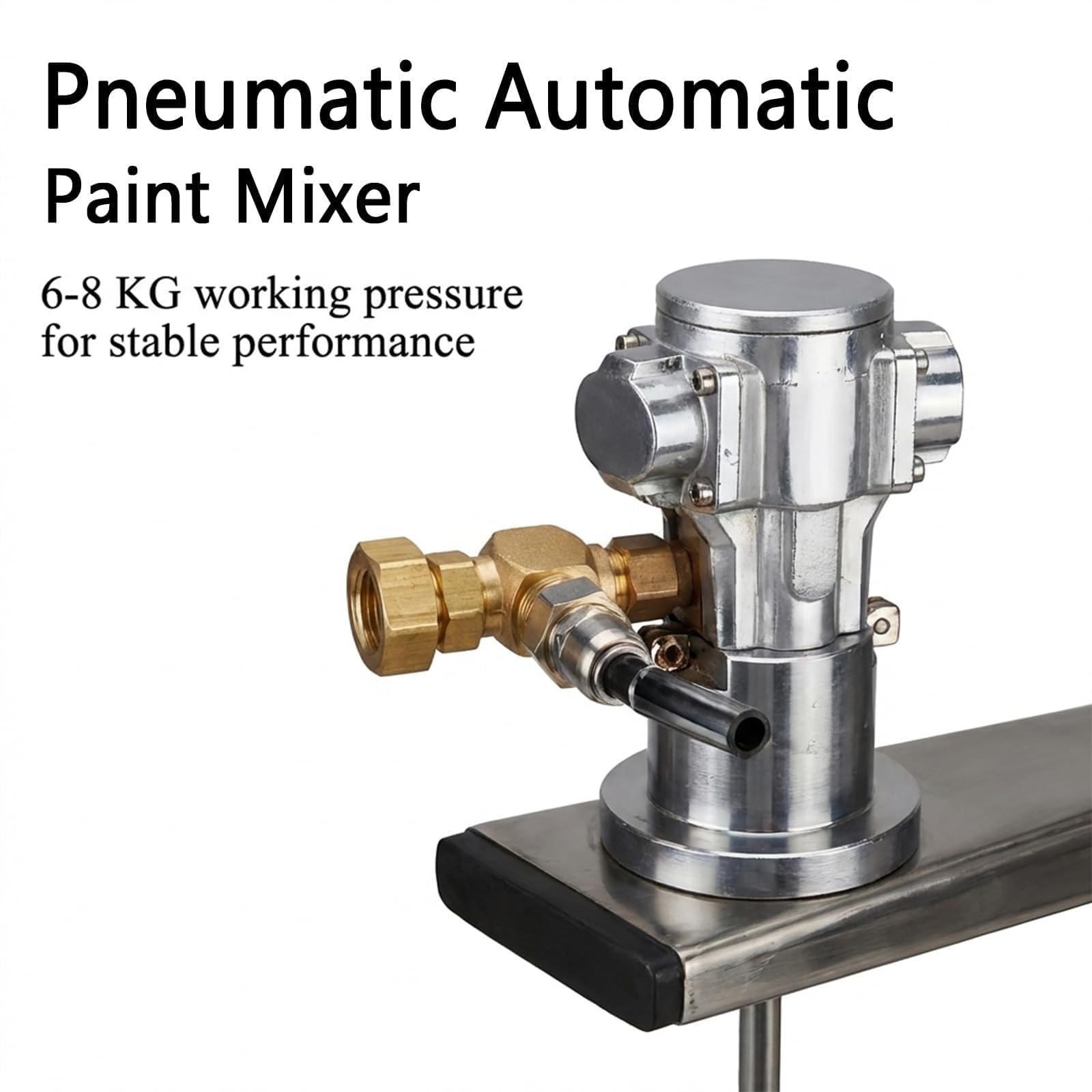 Agitador de barril de aire, mezclador de pintura neumático de 1 galón, soporte ajustable de altura manual, 50-3200 RPM, mezclador de cuchillas ABS para resina, adhesivo, tinte, productos químicos