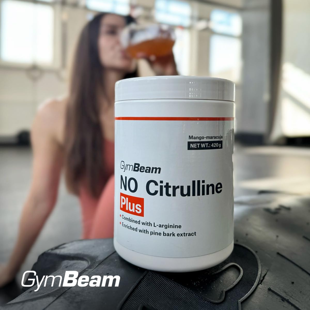 GymBeam NO Citrullina Plus, Integratore Pre-workout Funzionale, Polvere Dissolvibile con Citrullina Malato e Arginina (420 g, Green Apple)