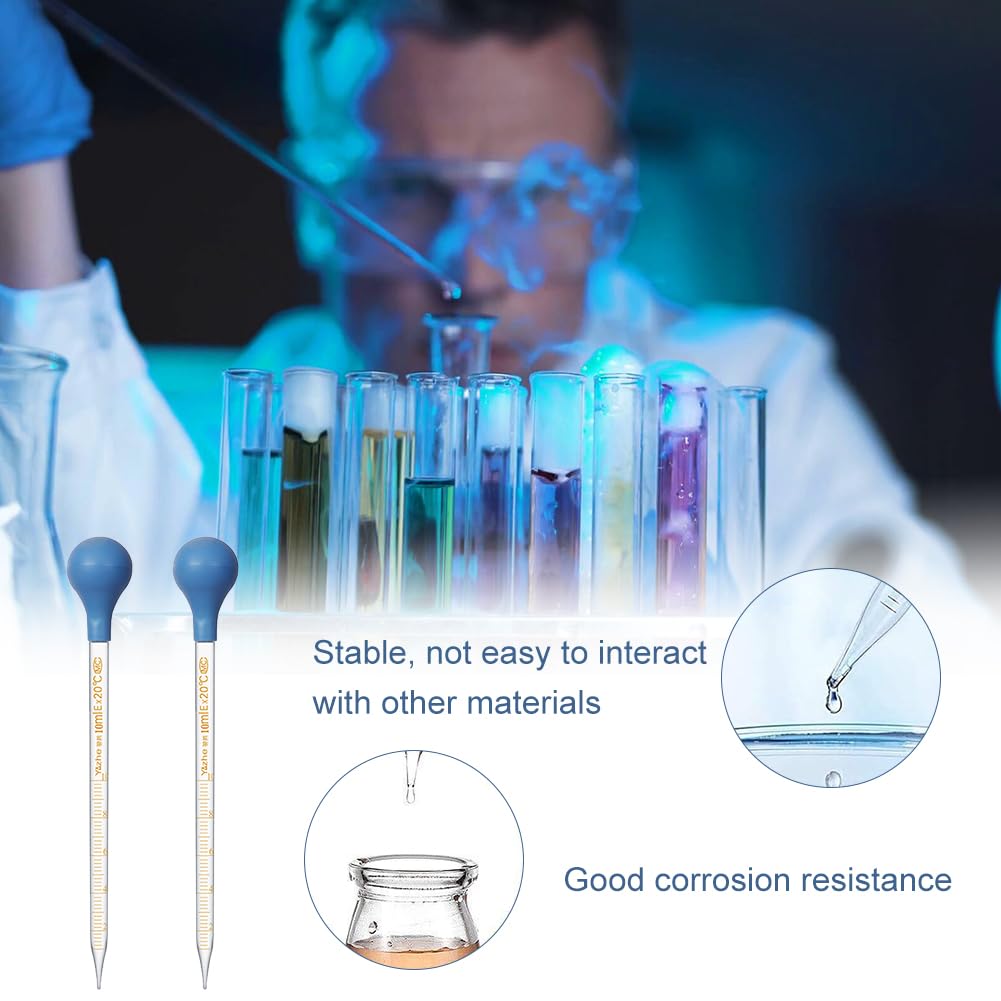 Pipet, glazen pipet, 10 ml, pipet, maatpipet met borstels