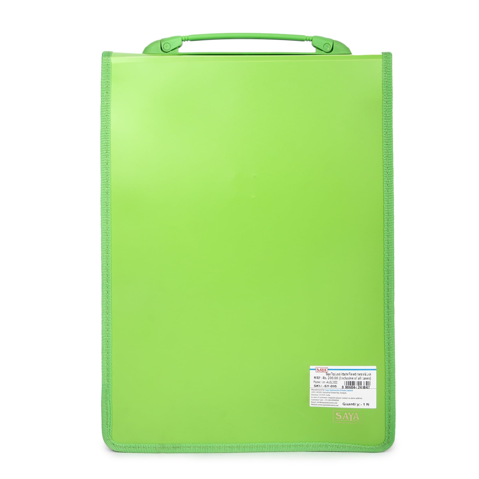 Saya Cartella portadocumenti con maniglia e serratura, impermeabile, formato A4, può contenere fino a 150 fogli, ideale per ufficio, scuola, custodia da viaggio, design durevole ed elegante