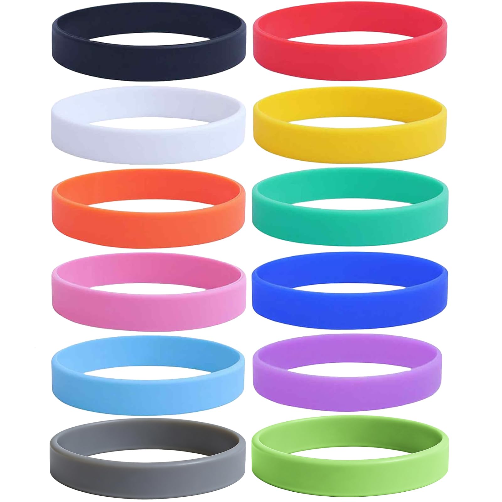 12PCS Assorted Colorful Silicone Wrist Bands, Comfortable Wristband Set for Men Women Kids, Multi-Color Adjustable Sport Bands Fitness Friendship Bracelets (Random Color)-image-11