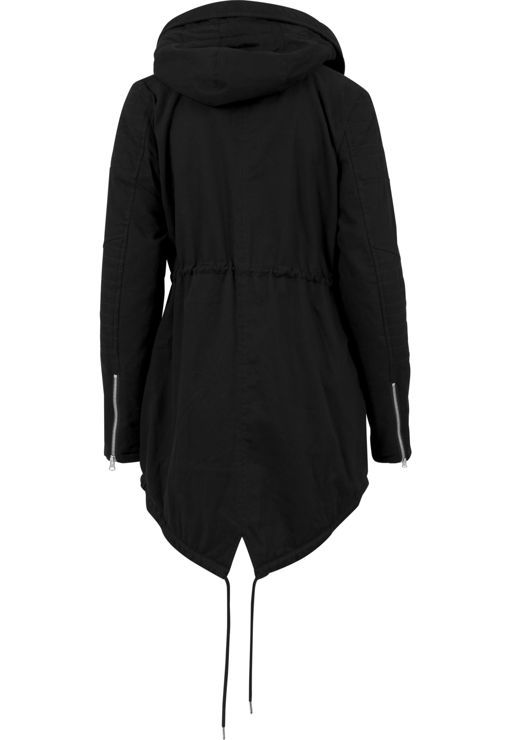 Urban Classics Parka Mujer Sherpa Forrada de Algodón Mujer Chaqueta de Invierno Negro