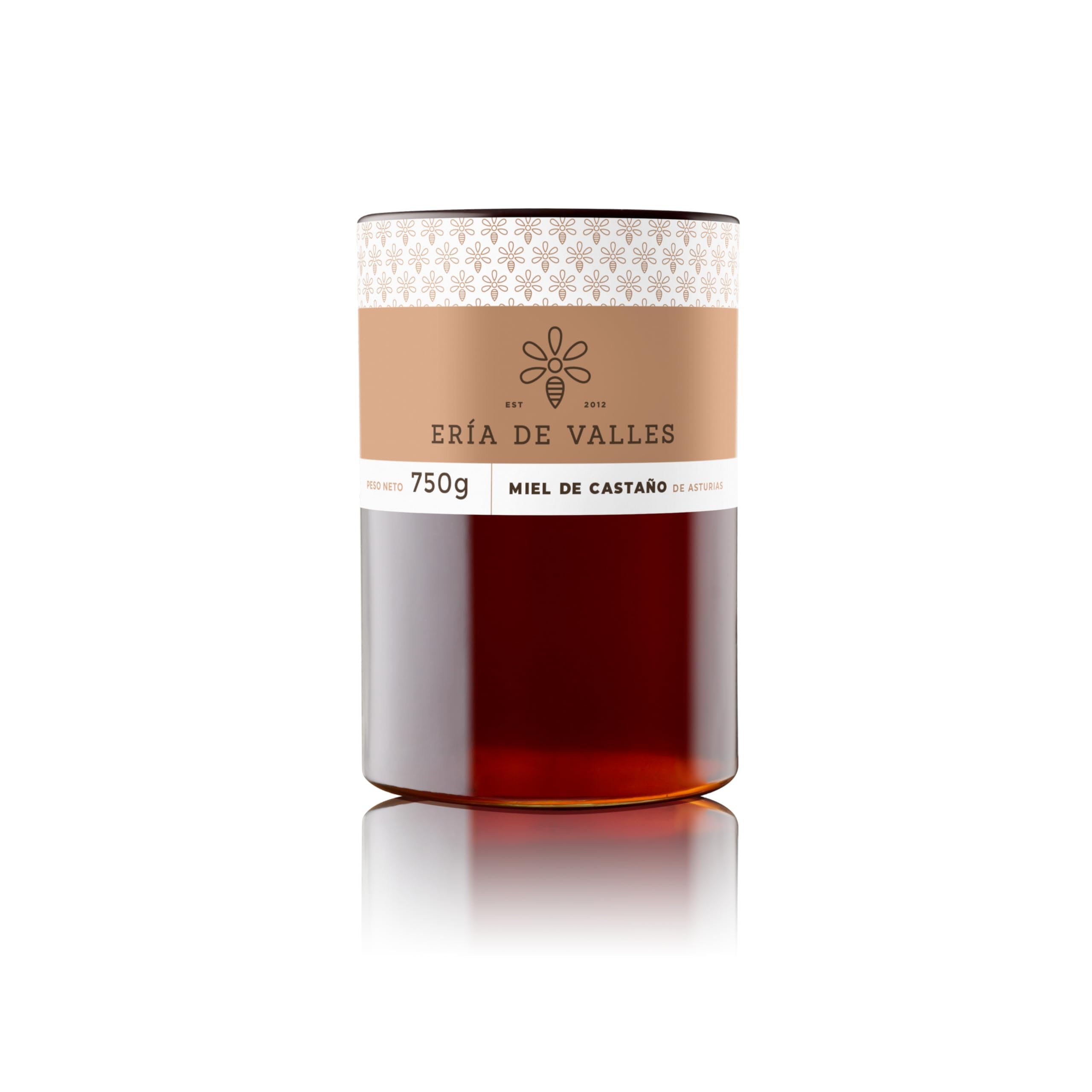 Eria de Valles – Miel de Castaño de Asturias 100% Natural – Aroma Amaderado y Floral, Sabor Dulce y Notas Saladas – Miel Cruda Artesanal (750 g)
