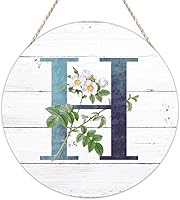 Vista 78 de Welcome Sign for Wall Initial Letter C Blue Round Wood Signs Monogram White Floral Wood Plaque Fresh Flowers 12in Mid Century Home Wall Decor for
