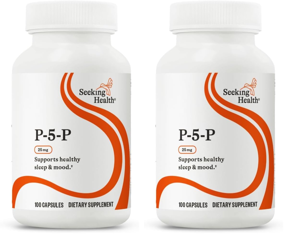 Seeking Health P-5-P (Pyridoxal 5-Phosphate) - Immune Health & Homocysteine Metabolism Support - Support Energy Production with Bioavailable Vitamin B6-25, 100 Capsules (Pack of 2) 100 Count (Pack of 2)