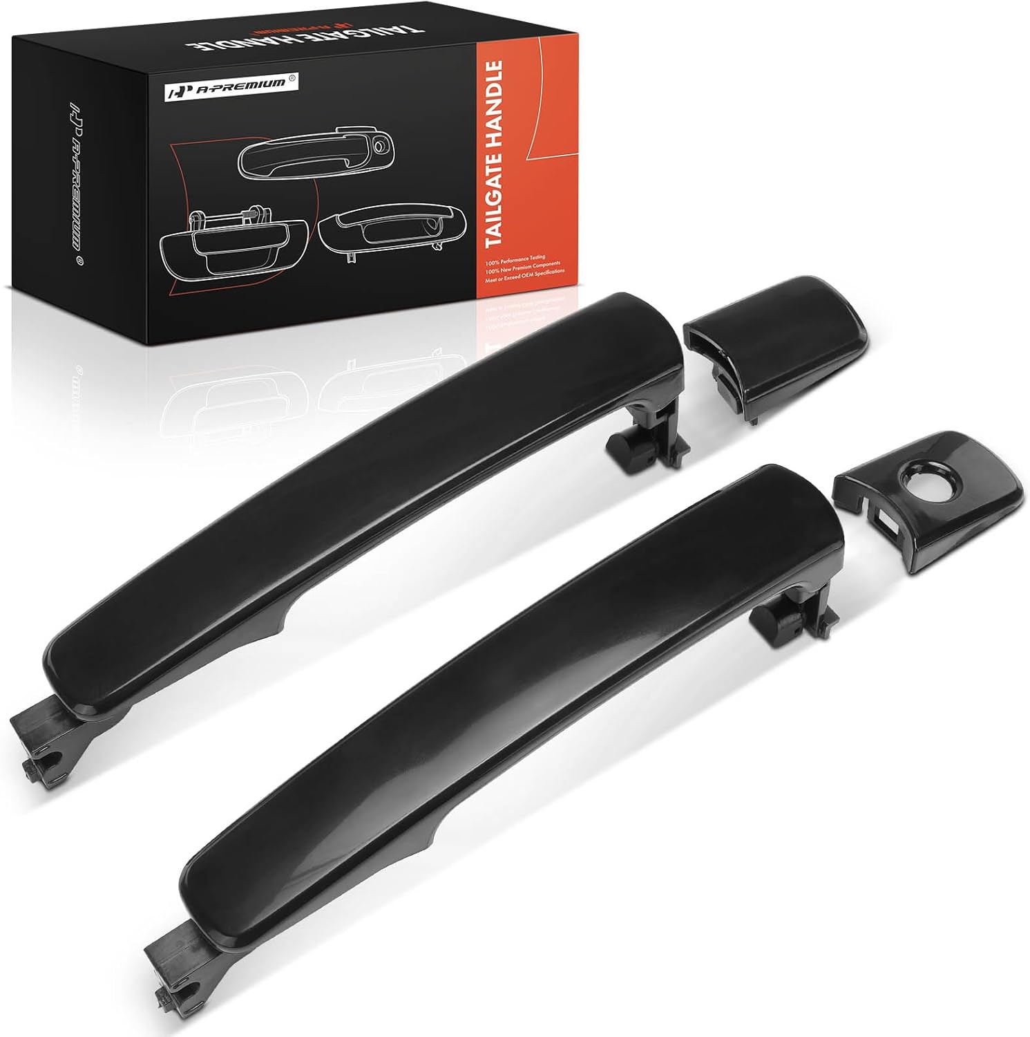 A-Premium Outside Exterior Door Handles Compatible with Nissan Rogue 2008-2013, Rogue Select 2014-2015, Smooth Black, 2-PC Set, Front Driver and Passenger Side