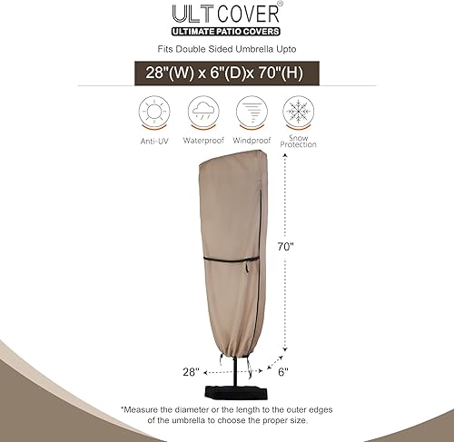 Miniatura 43 de ULTCOVER - Funda para sombrilla de patio Mercado marrón