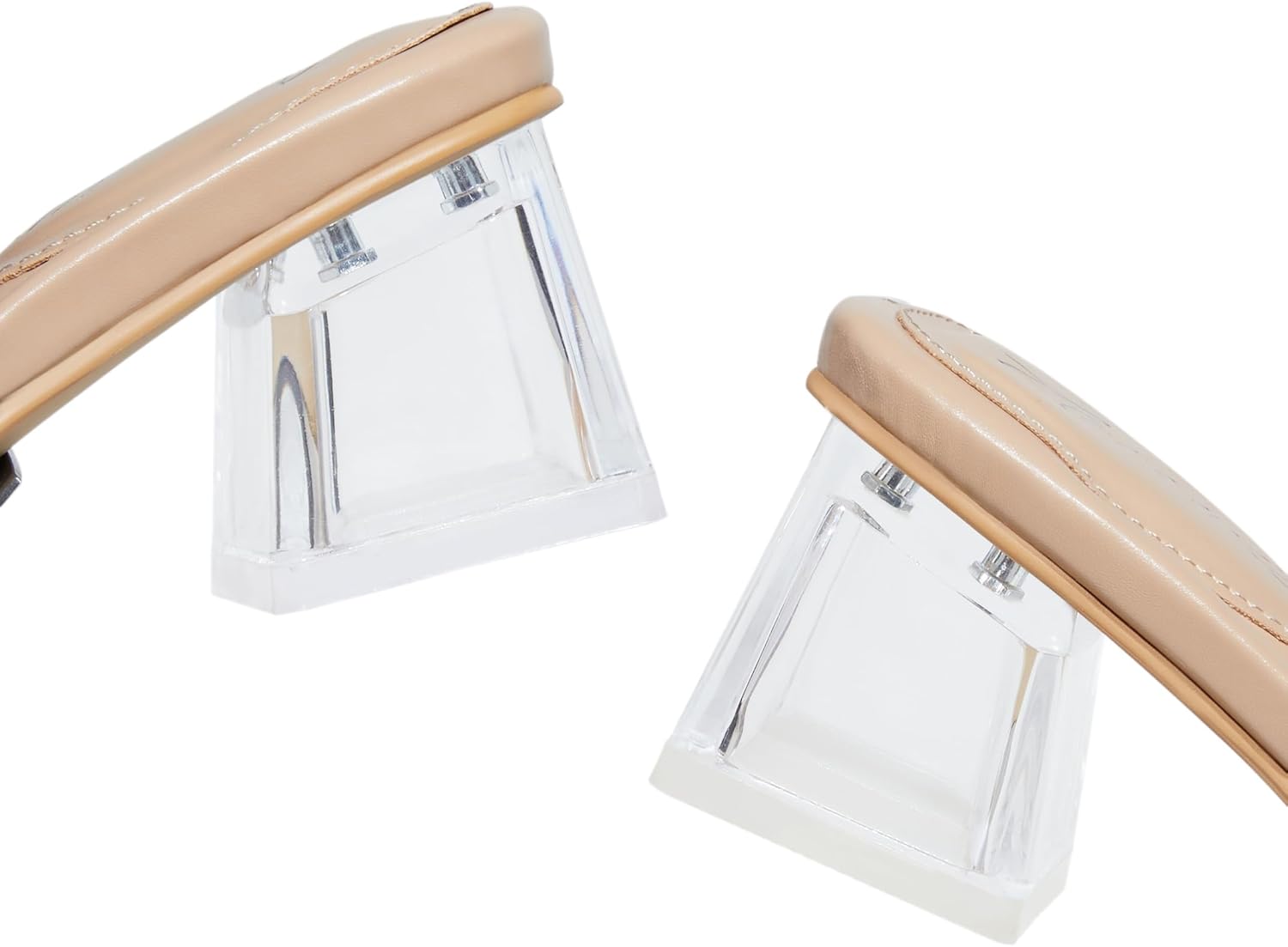 Arromic Women's Clear Block Heeled Sandals Black Nude White Chunky Heels 2 Inches Square Open Toe Slip on Backless Low Chunky Heeled Sandals Dressy Party Prom Wedding Shoes - Image 7