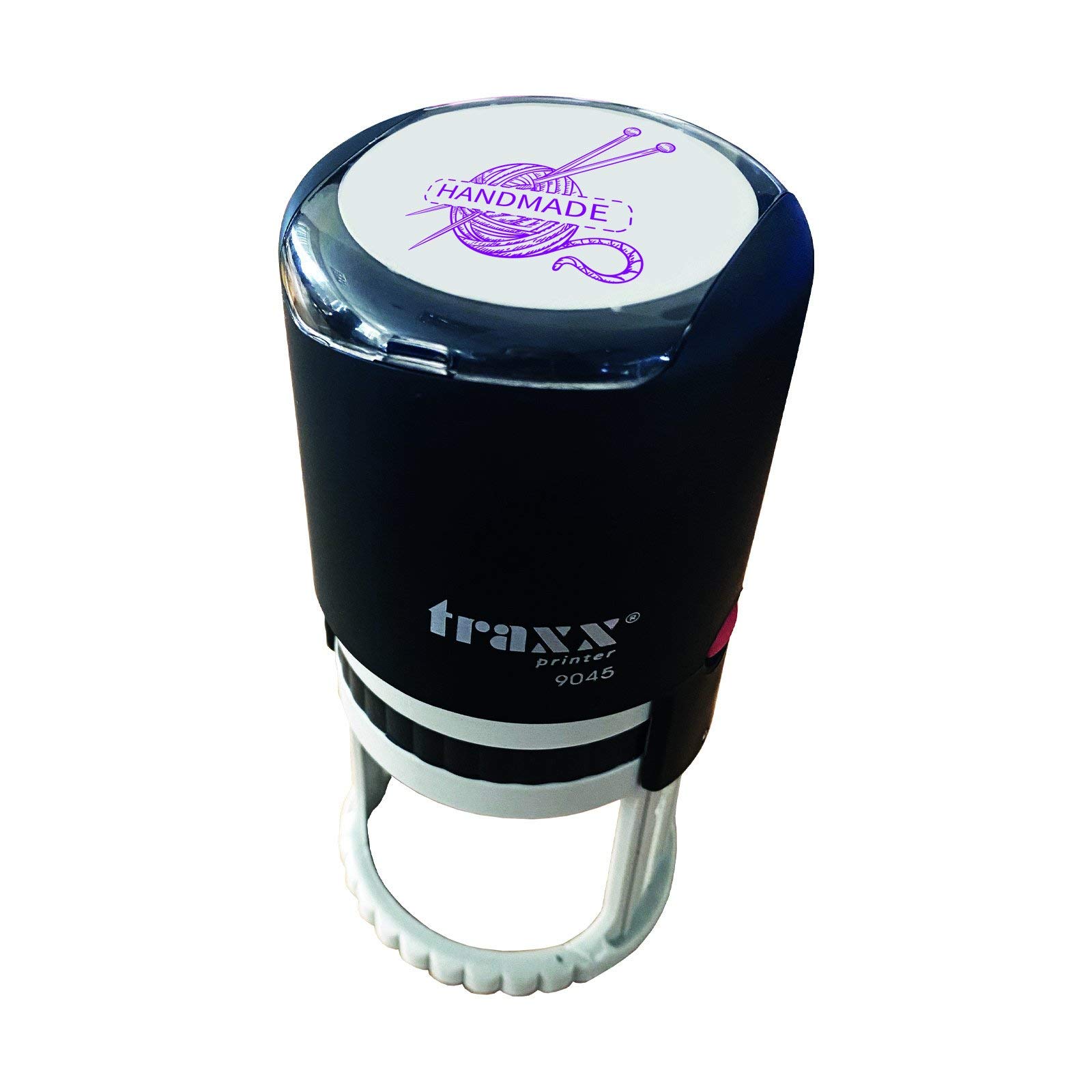 Traxx 9045 Handmade Circular Self Inking Stamp - Large Size 45mm x 45mm Rubber Stamp