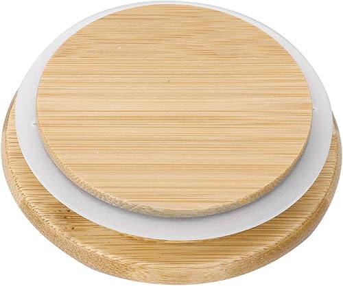 iiniim Tapas reutilizables de bambú, tapas de silicona para anillo de sellado de silicona para botellas pequeñas y regulares, conservas de conservas