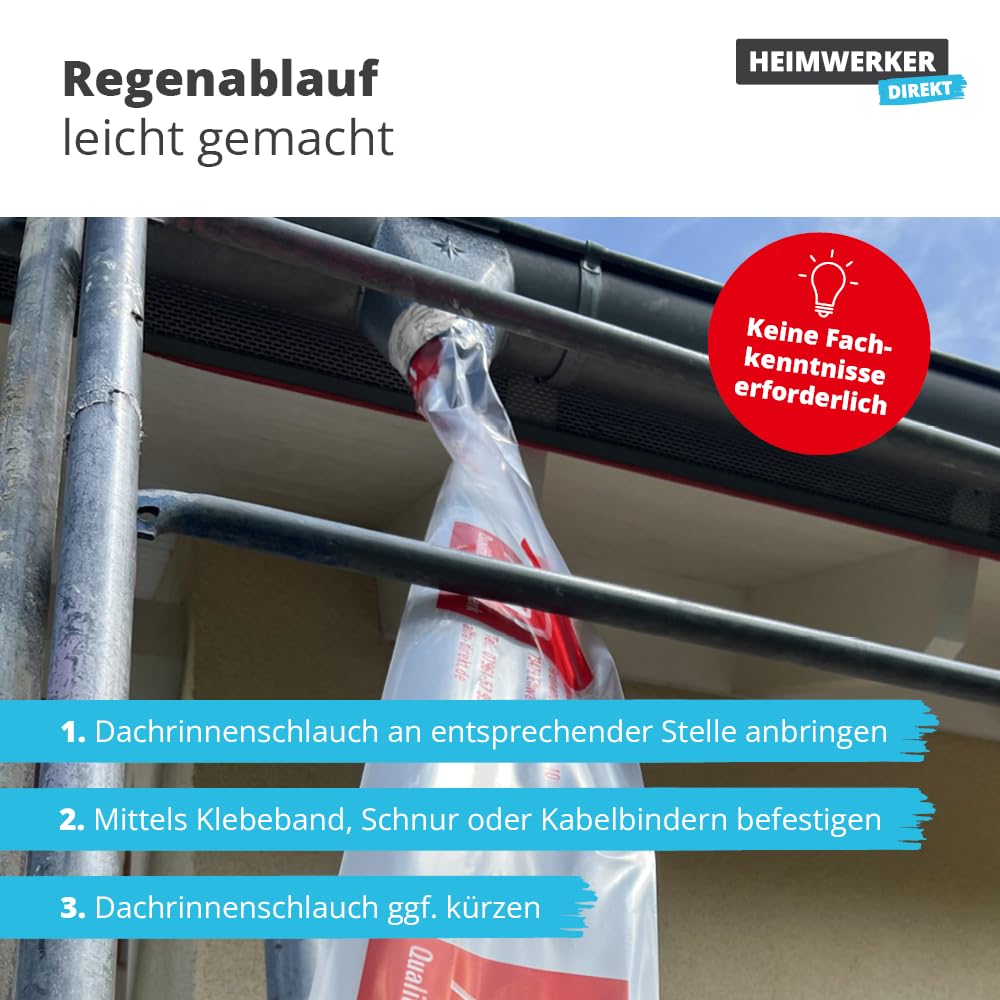 Alfa 100m Dachrinnenschlauch Ø 130mm Profi Fallrohr-Ersatz LDPE-Folie