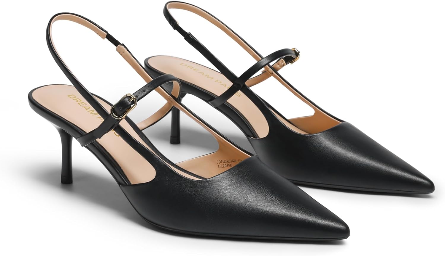 DREAM PAIRS Mary Jane Kitten Heels for Women Slingback Pumps - Comfortable Pointed Closed Toe Low Heel Dress Shoes 2.36 Inch for Office Work Party Wedding Church - Image 4