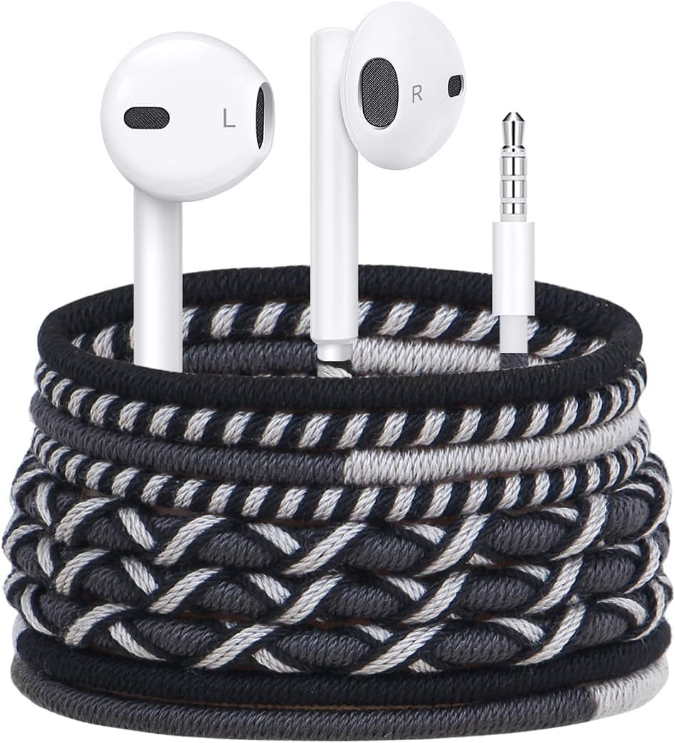 URIZONS Wired In-Ear Earphones with Mic & Volume Control, Tangle-Free Earbuds Braided Cable, Universal 3.5mm Jack Headphones- Sweat/Dust-Resistant Colorful Design for All Smartphones, Gym, Travel