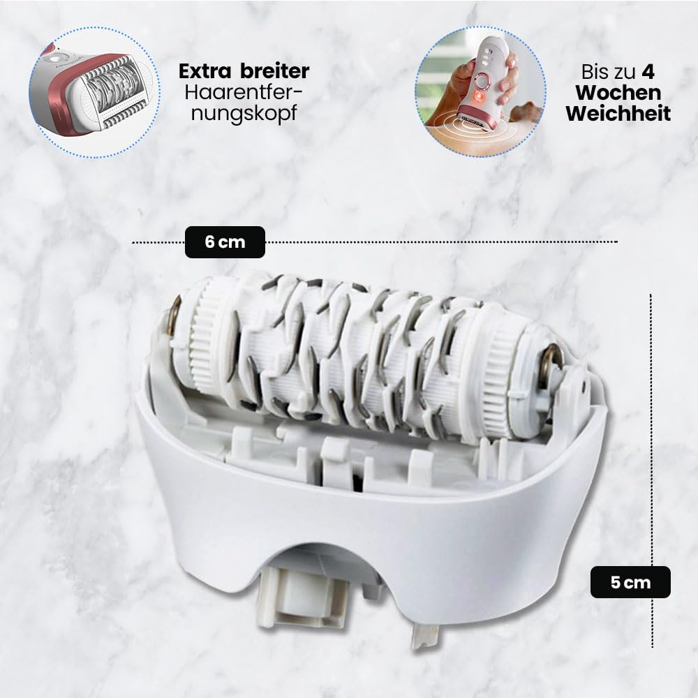 Anakel Home Repuesto Cabezal Depilación 81533164 Compatible con Braun Silkepil 7, Silkepil 9, Xpressive y SensoSmart, Cabezal Extra Ancho, Color Blanco