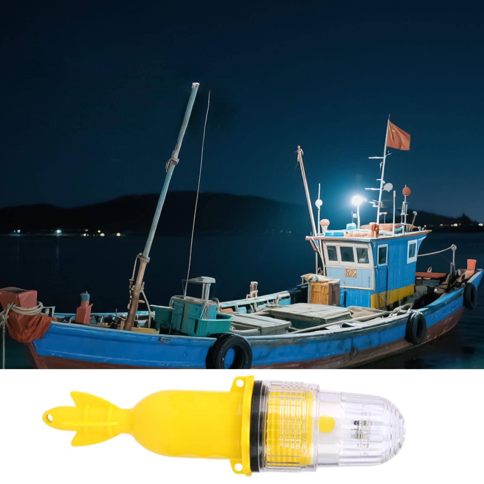 Lucchetto da Pesca LED | Luci di Navigazione - Lampada Attrazione Impermeabile per Pagaie Marine Kayak d'Acqua Dolce Imbarcazioni