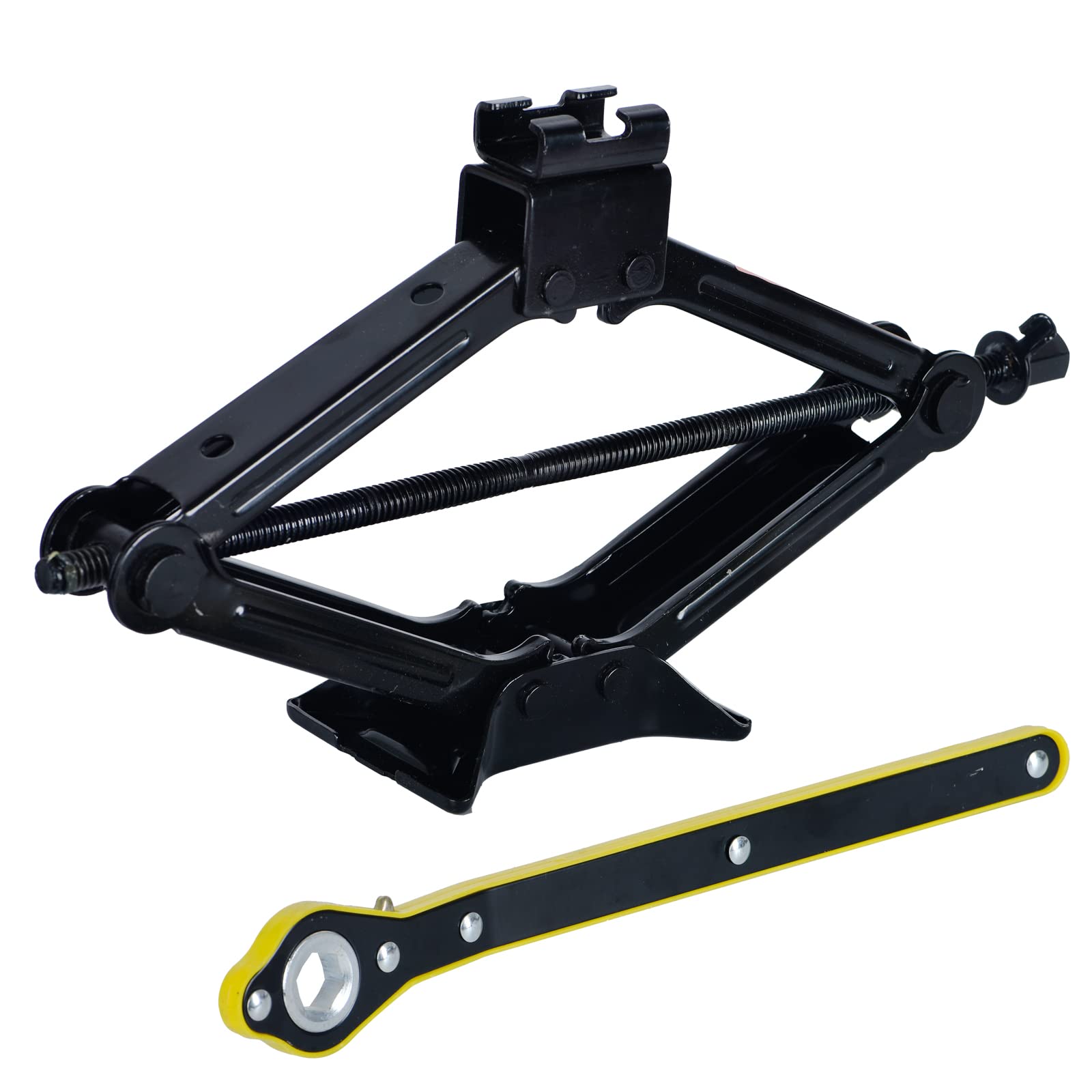 Cric Auto, Cric a Forbice 3T, Altezza Massima di Sollevamento 17 Pollici, Cric con Chiave a Cricchetto, Parte Superiore Girevole a 360°, Adatto a Veicoli come Auto, SUV, MPV (3 Tonnellate)