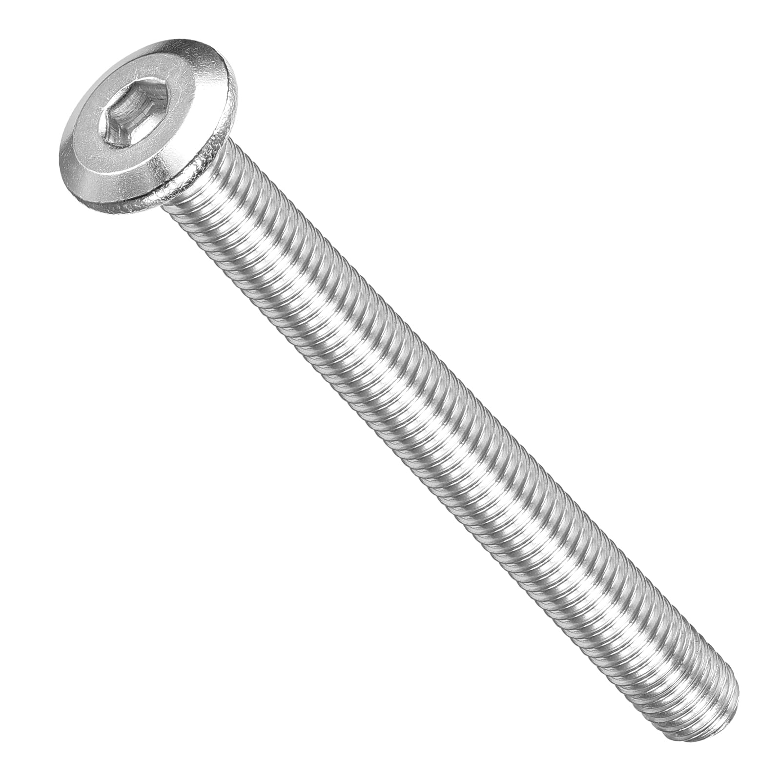 METALLIXITY Flat Head Hex Socket Cap Screws Bolts(M5-0.8x50) 30Pcs, 304 Stainless Steel Hex Socket Furniture Bolts Screws