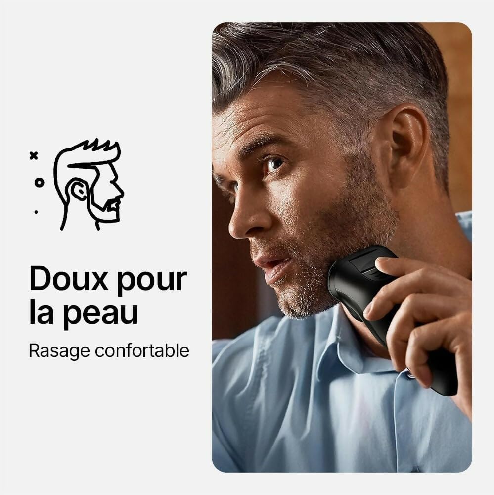 Orzym Rasoir Électrique V1 Pro – Lames 4D Ultra-précises Et Tondeuse Intégrée Pour Un Rasage Net Et Confortable À Têtes Rotatives Für Eine Gründliche Und Angenehme Rasur (Noir)