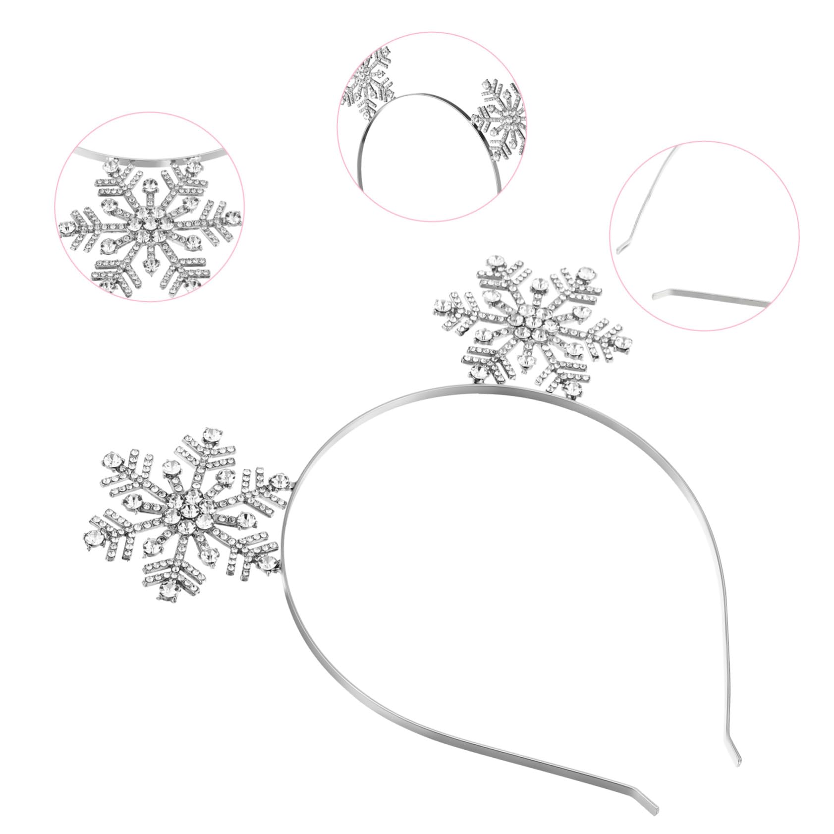 Mikinona 3 pezzi Fasce per Capelli con Cristalli di Accessori Natalizi Glitterati per Donna Cerchietti Leggeri e Confortevoli per Feste e Uso Quotidiano